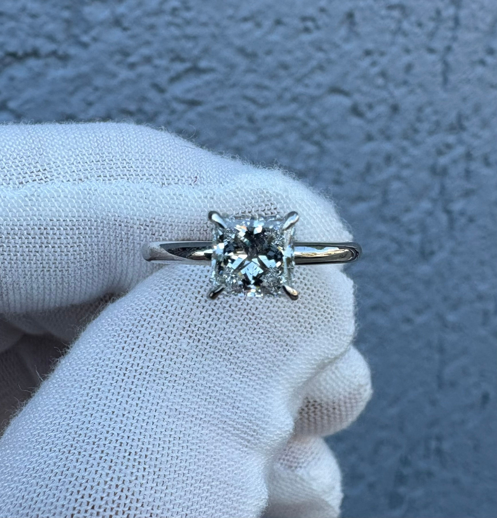 1ct Princess Diamond Engagement Ring-White - Item # 345