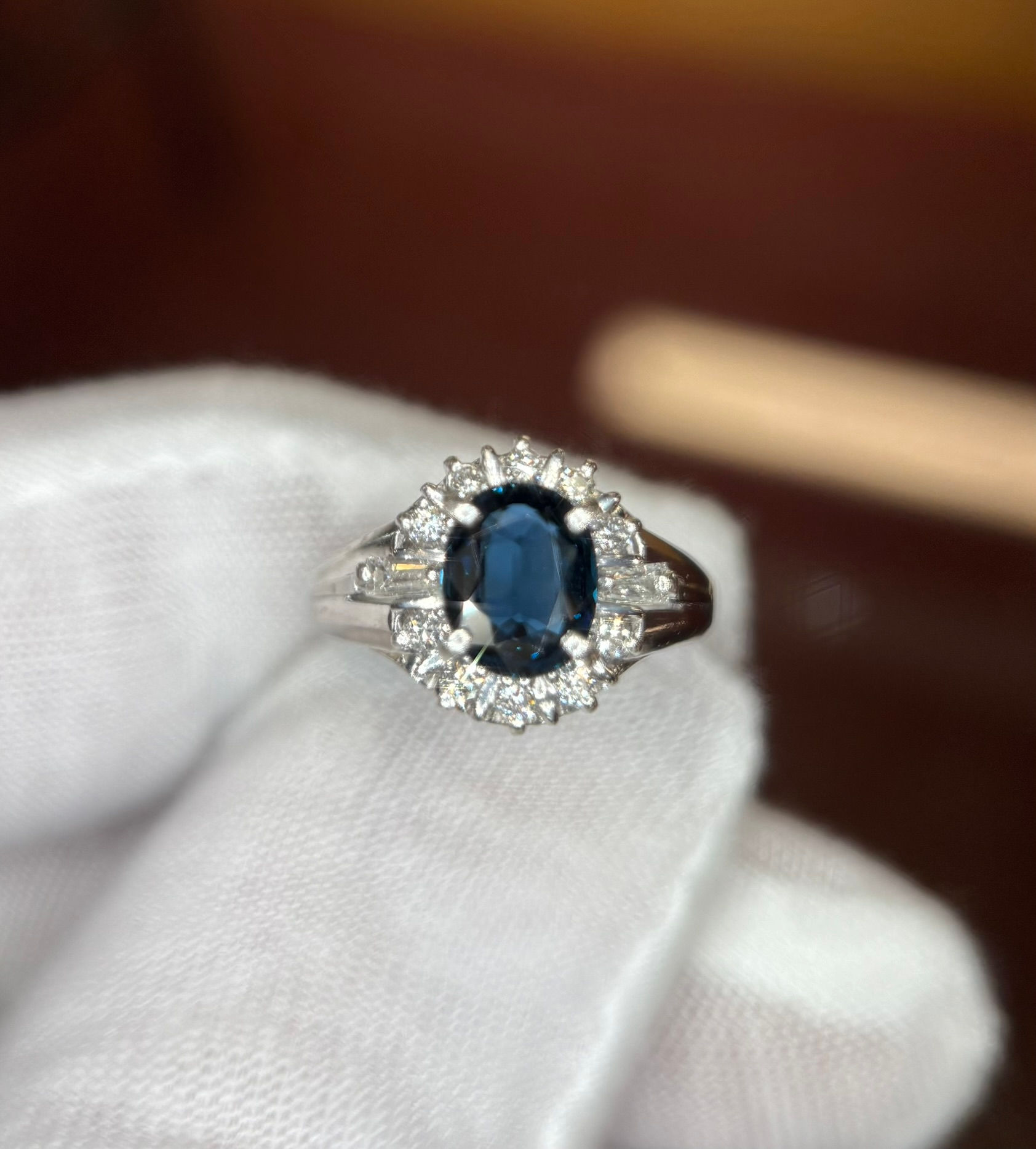 1.07ct Natural Sapphire and Diamond Ring - Item # 139