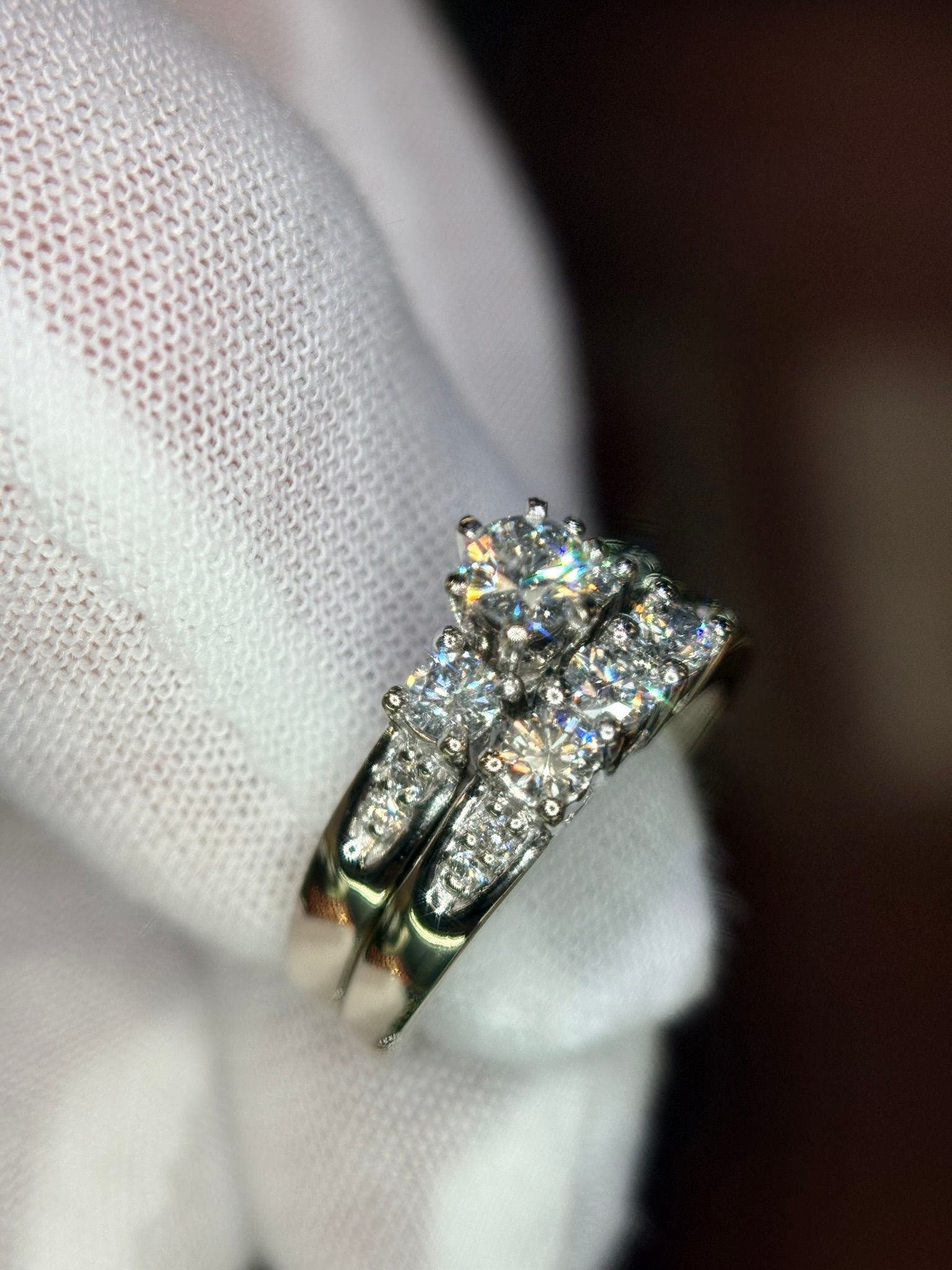 .85CTTW Natural Diamond Wedding Set | SI Clarity | 14K White Gold