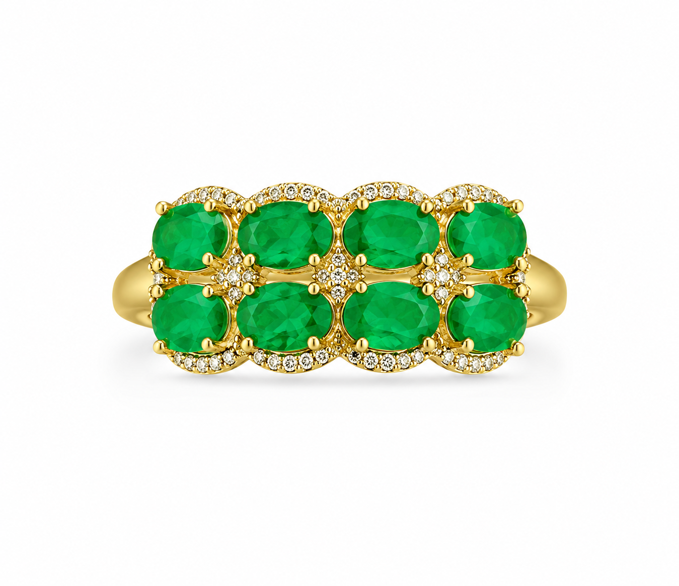 3CTTW Natural Emerald Ring in 18K Yellow Gold Over Sterling Silver – Vermeil