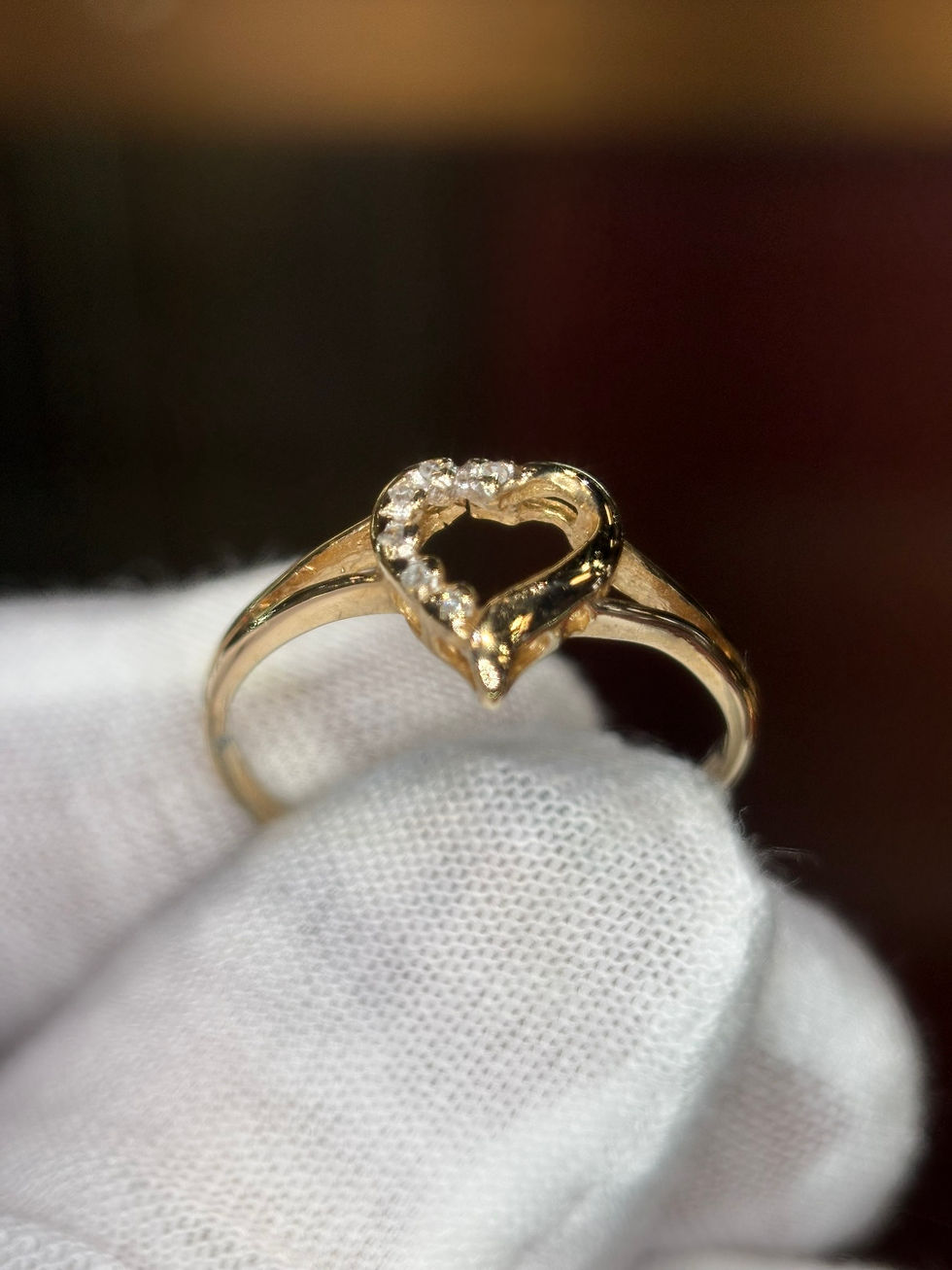 Thumbnail: Black Hills Gold butterfly ring with heart-shaped center