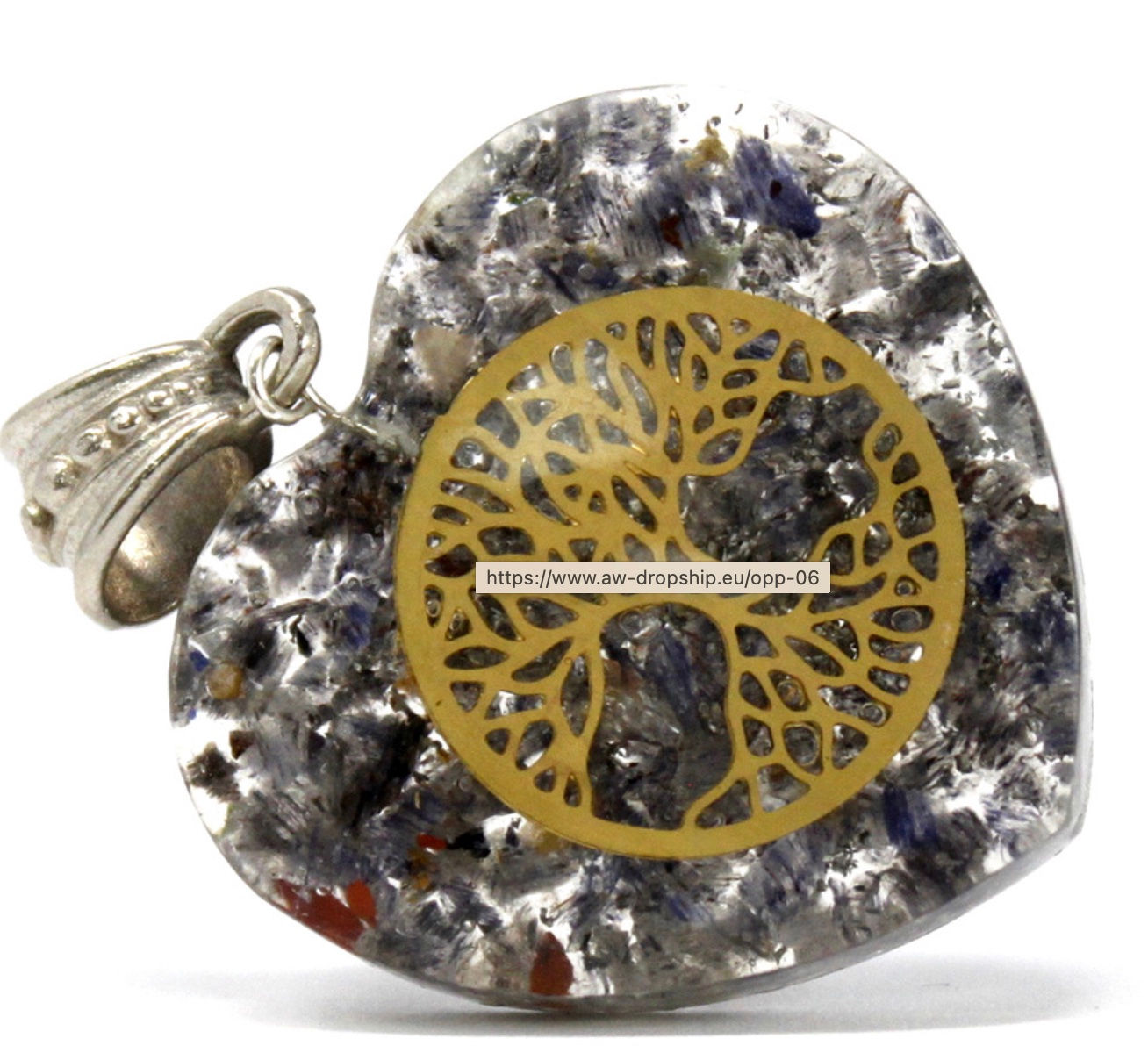 Orgonite power pendant tree of life heart