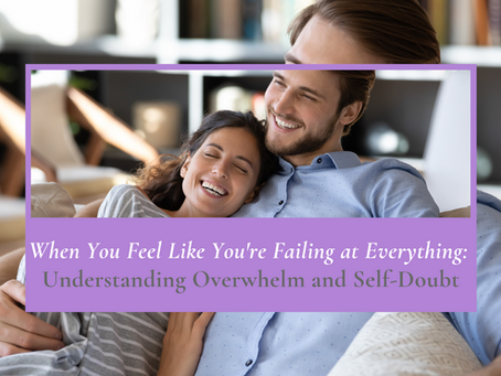 A smiling young man and woman laughing while sitting close together on a couch, representing emotional connection and supportive relationships.