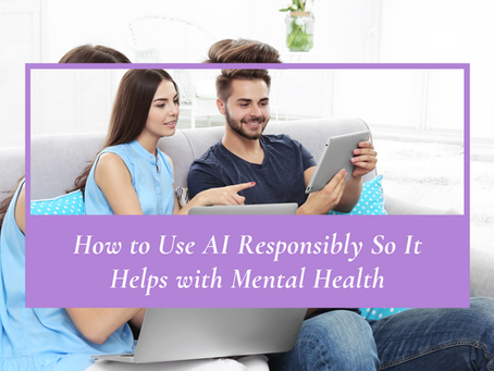 Couple using digital devices together, illustrating the responsible use of artificial intelligence as a complement to therapy and emotional wellness.
