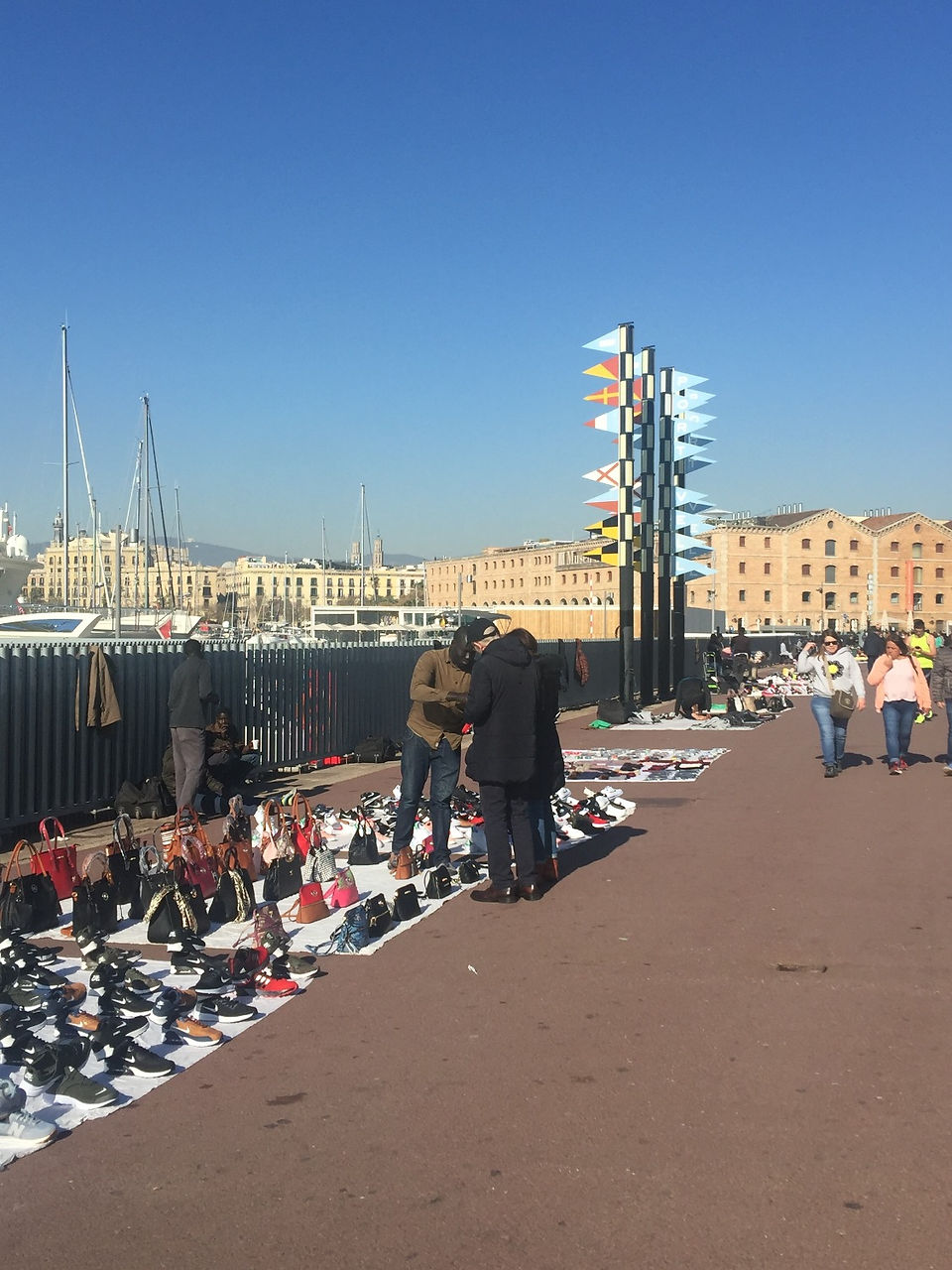 Traders along the marina