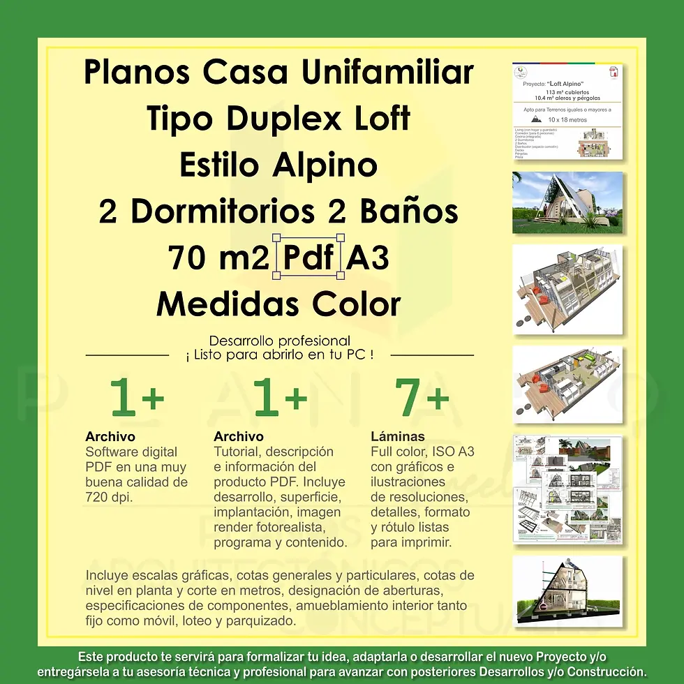 Miniatura: Plantilla collage imágenes casa cabaña loft alpino