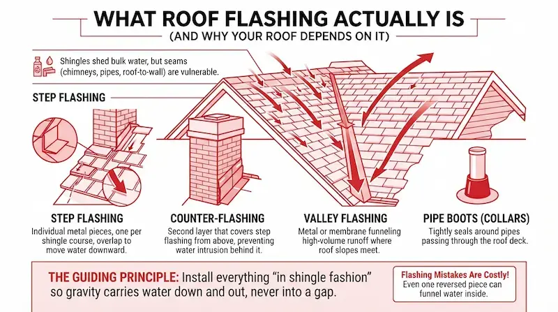 what roof flashing actually is