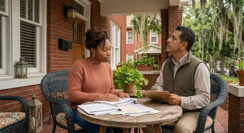 Appraiser in a residential house