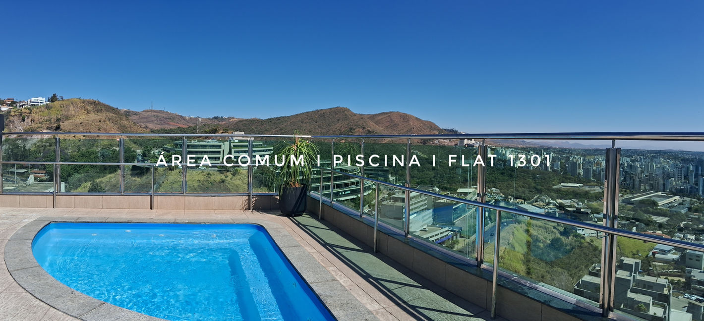 Lazer, piscina cobertura, flat executivo, BH.
