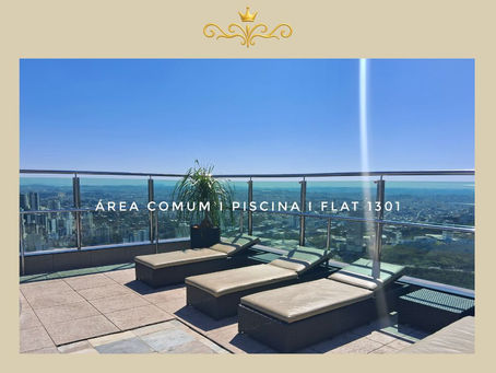 Piscina panorâmica do flat com vista linda da cidade de Belo Horizonte