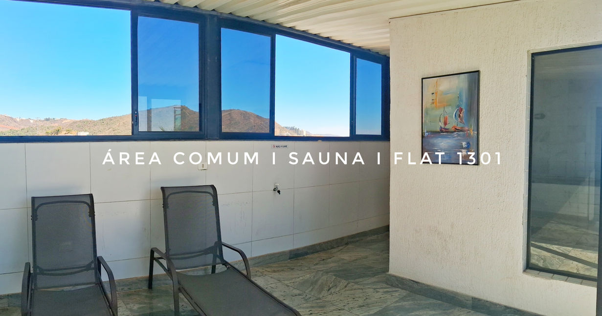 Sauna, relaxamento, área comum, flat em Belo Horizonte.