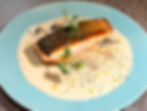 サーモンのポワレ クリームソース Salmon poeler lemon cream