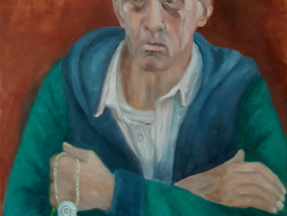 Portret van mijn man, olieverf op doek, 60 x 80 cm