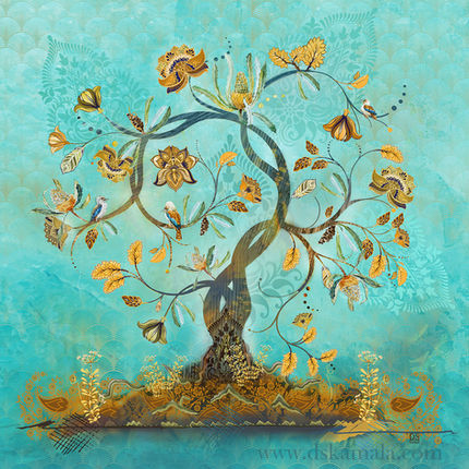 tableau Arbre de vie en velours par l'artiste DS.KAMALA