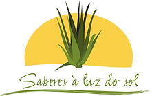 Planta de Babosa com um sol ao fundo. Logo Grupo Saberes à Luz do Sol, responsável pela organização da Semana de Fitoterapia.