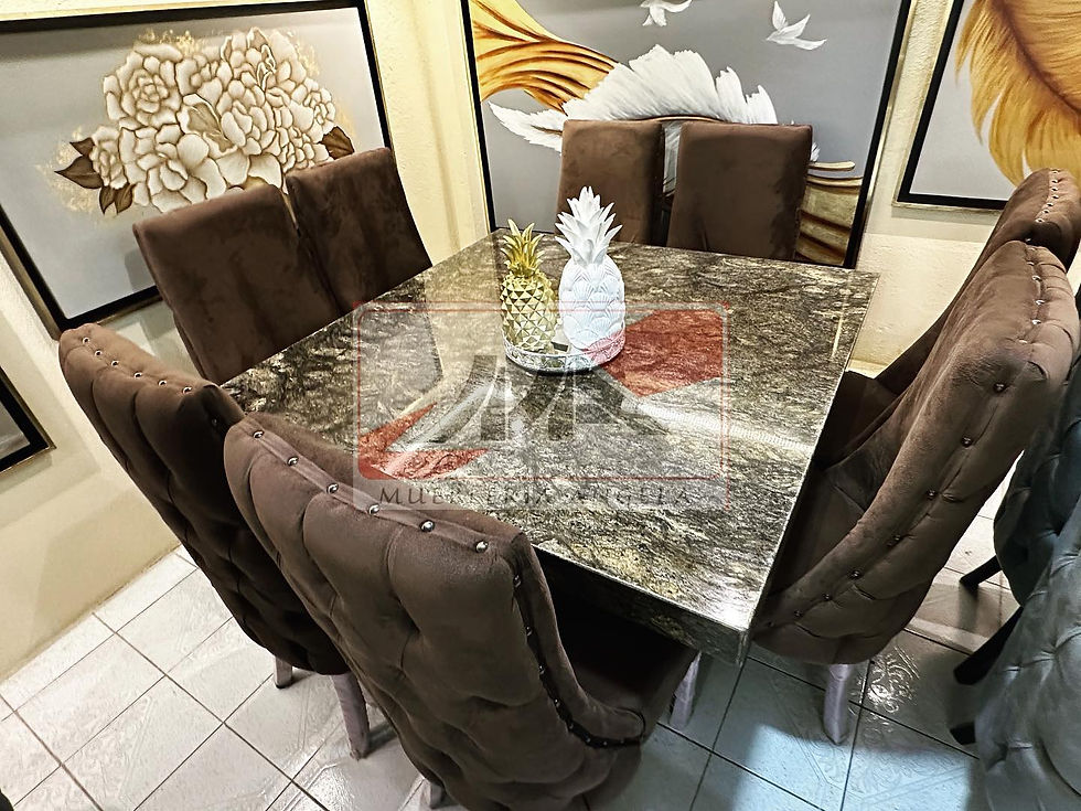Miniatura: COMEDOR CUADRADO PARA 8 SILLAS GRANITO EXOTICO