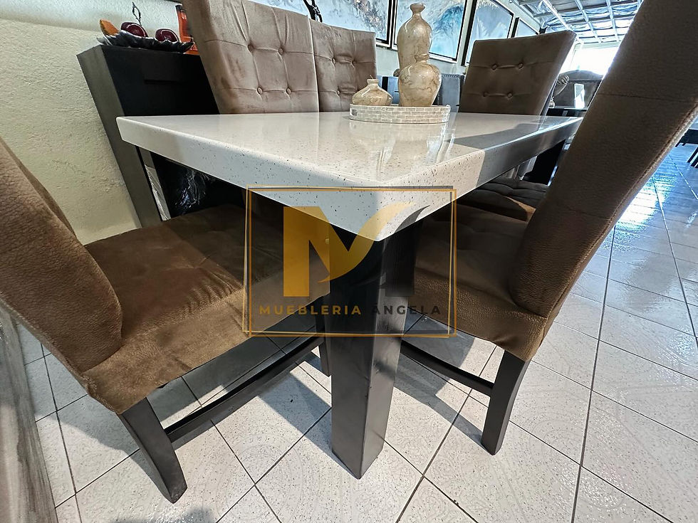 Miniatura: COMEDOR DE MARMOL PROCESADO PARA 6 PERSONAS RECTANGULAR