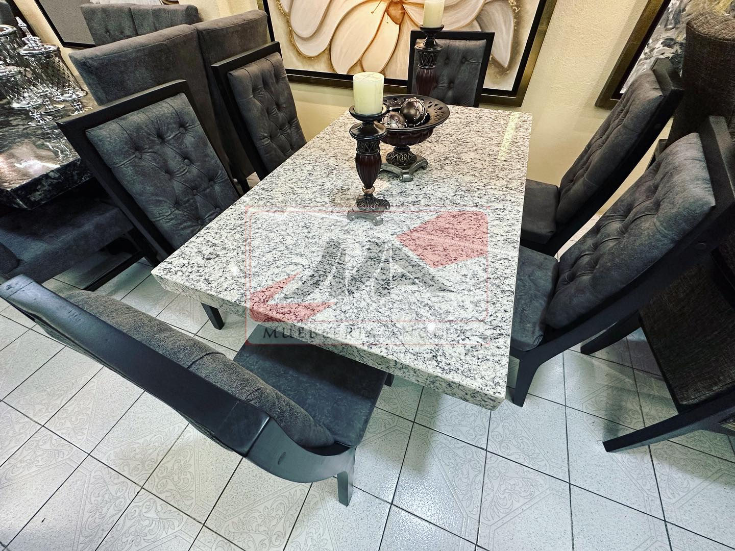 COMEDOR RECTANGULAR  PARA 6 SILLAS GRANITO