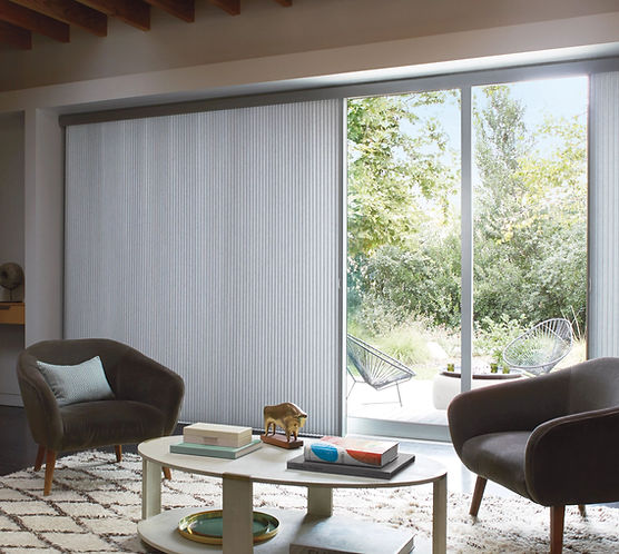 Vertical Cellular Shade in Living Room