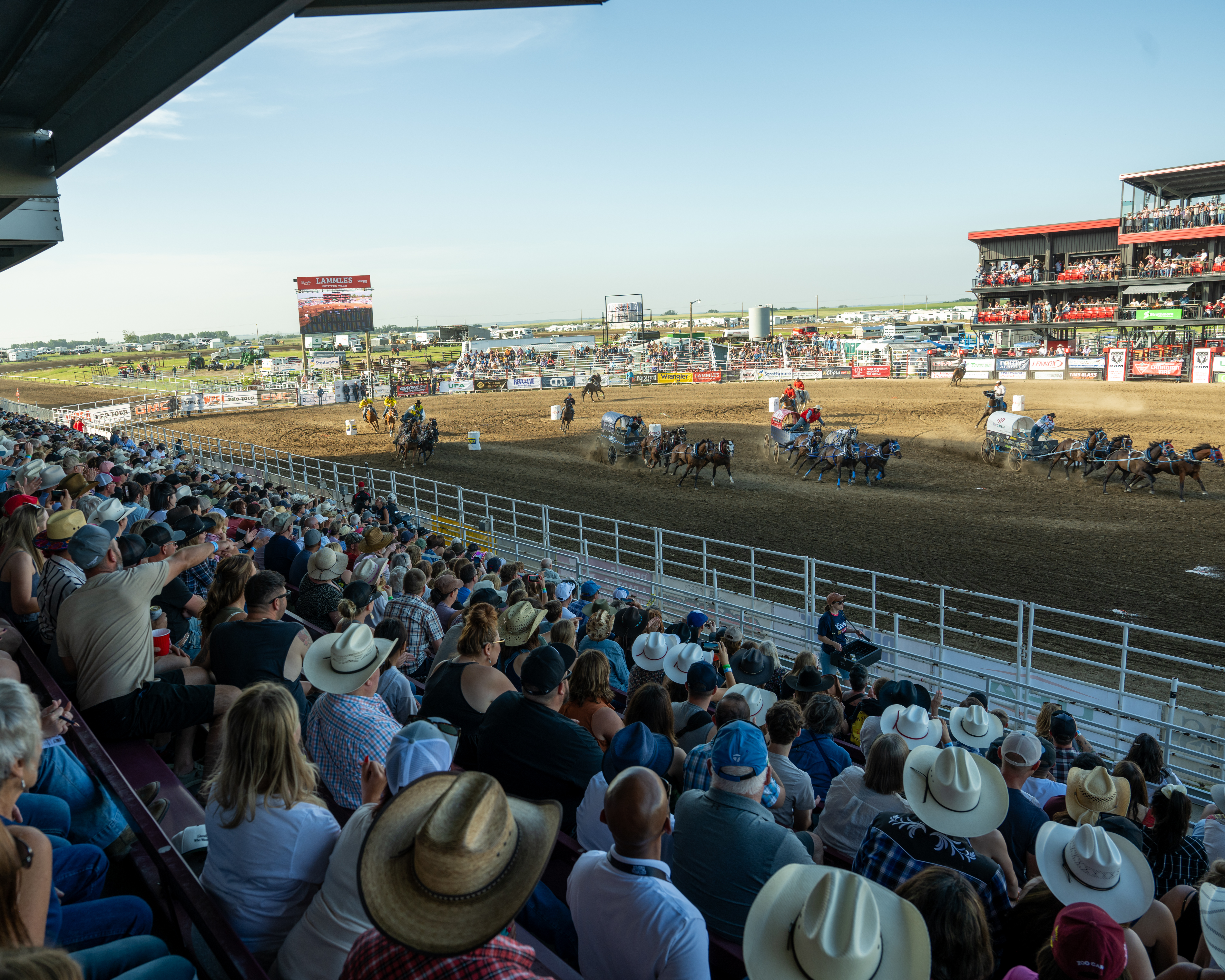 Strathmore Stampede rodeo and chuckwagon races near Calgary