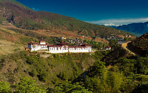 Wangdue Dzong View from Wangdue Ecolodge