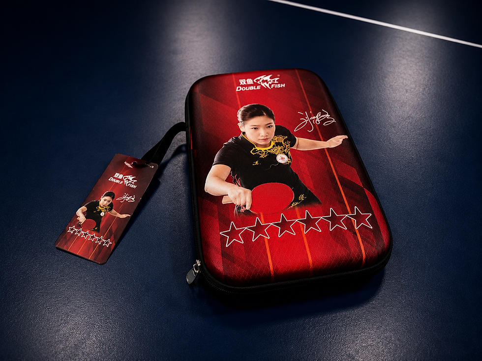 Thumbnail: Double Fish 6-Star Table Tennis Racket with Case (Shakehand)