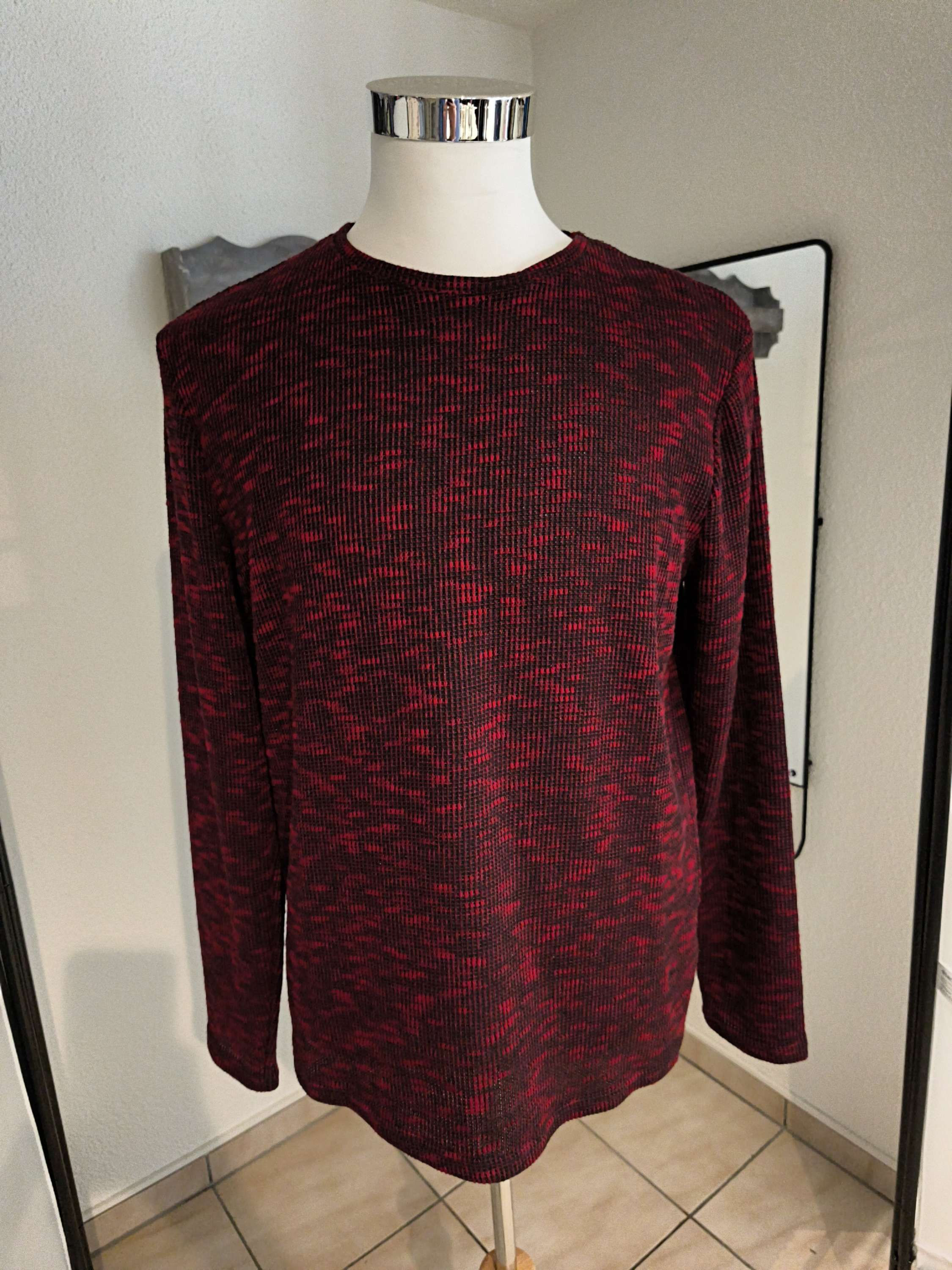 SMOG Herren-Pulli, Grösse XL, rot-schwarz