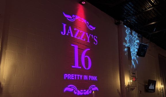custom gobo monogram for event rental
