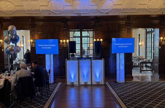 multimedia TV screen displays for event rental