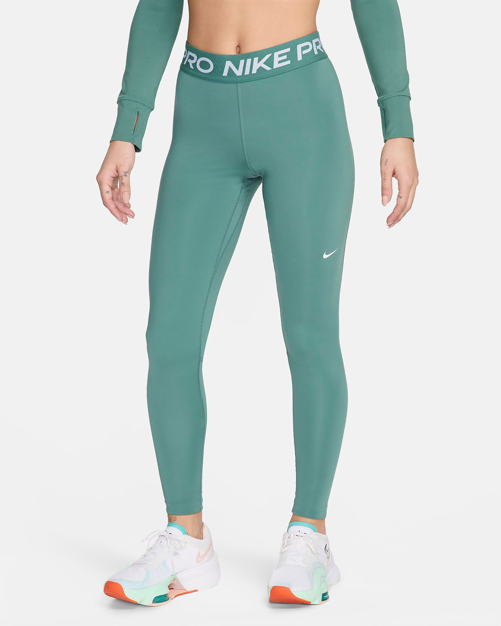Nike Pro Women's Mid-Rise Mesh-Panelled Leggings