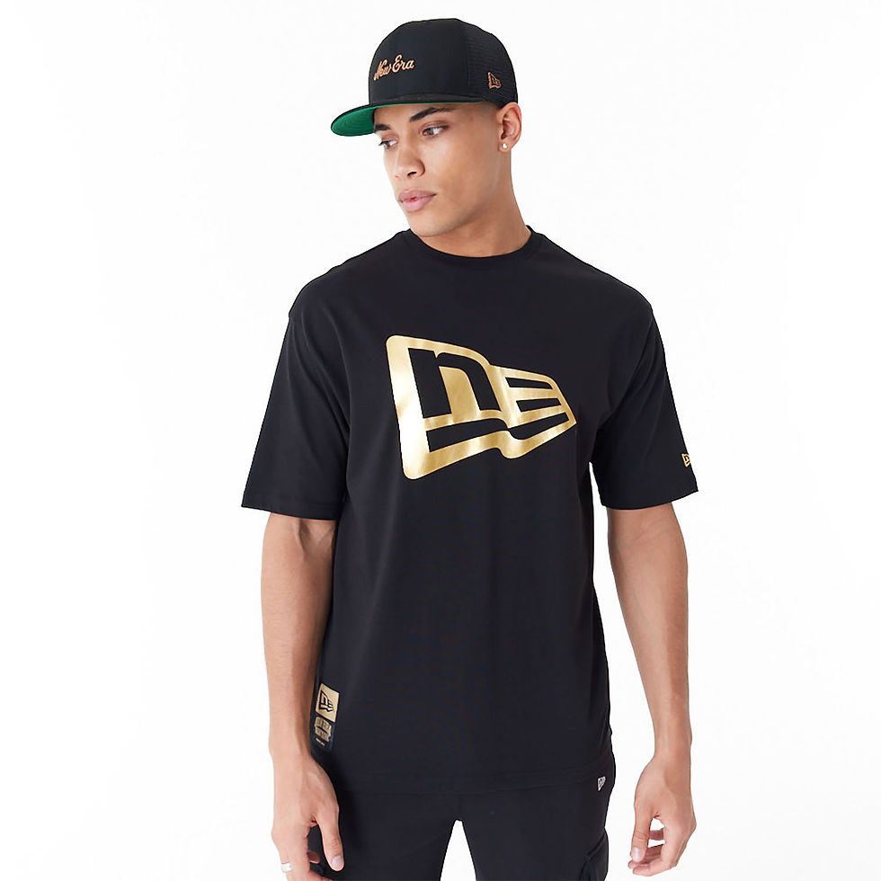 New Era Flag Black Oversized T-Shirt T-SHIRTS