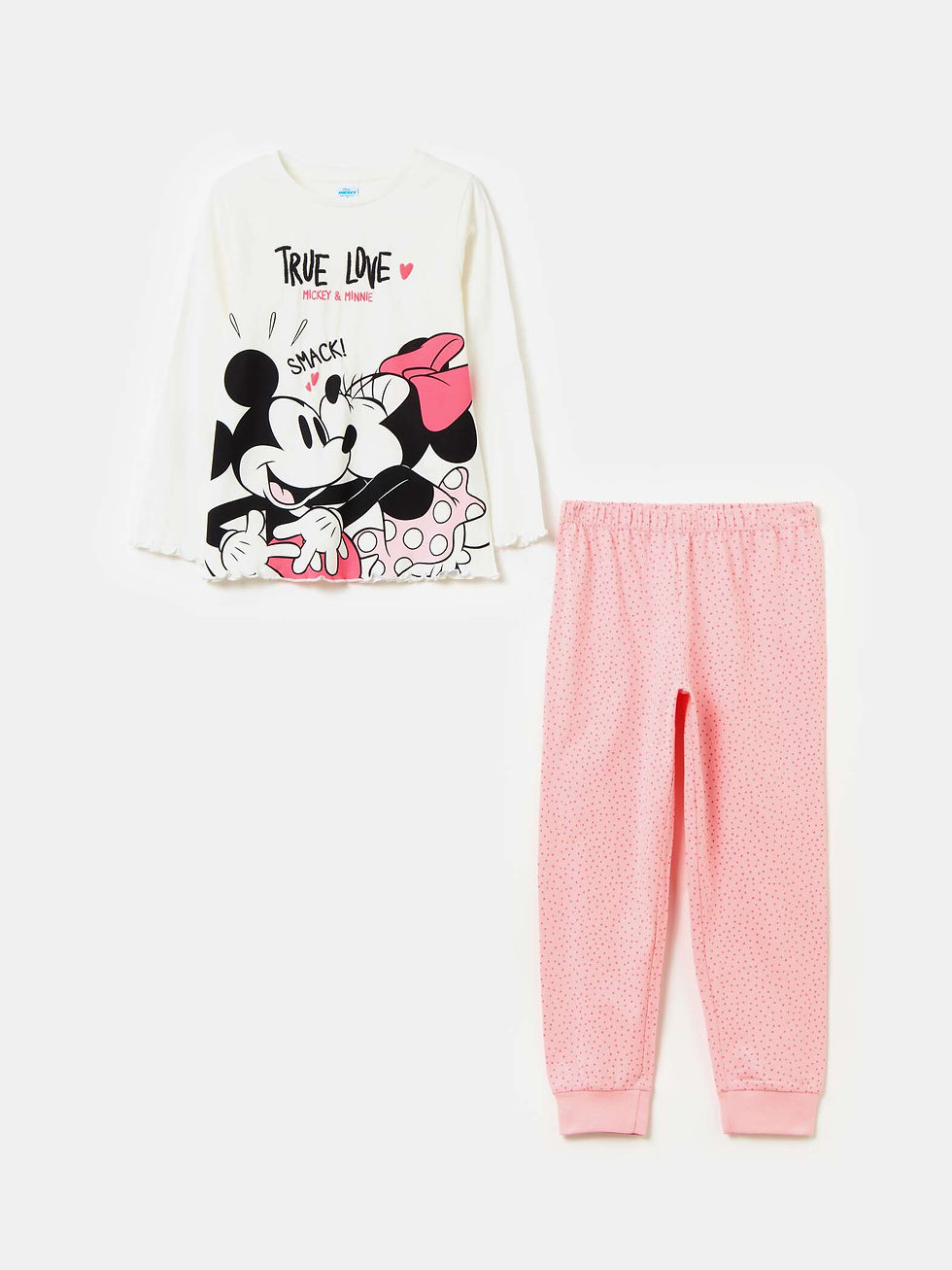 OVS KIDS White/Pink Minnie and Mickey Mouse pyjamas in organic cotton