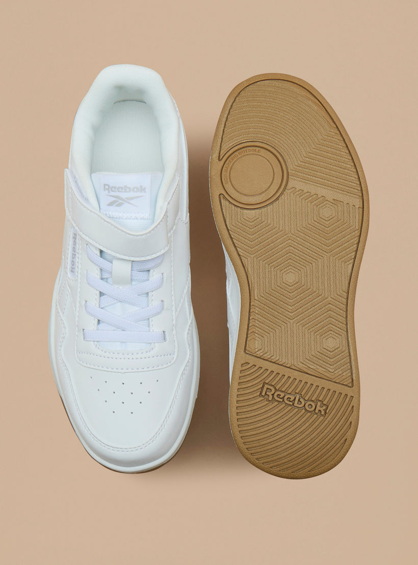 Thumbnail: Reebok Kids' Logo Detail Sneakers with Hook and Loop Closure - COURT ADVANCE