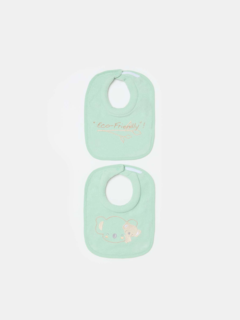 FAGOTTINO Aquamarine Blue Two-pack bibs with extra absorbent padding