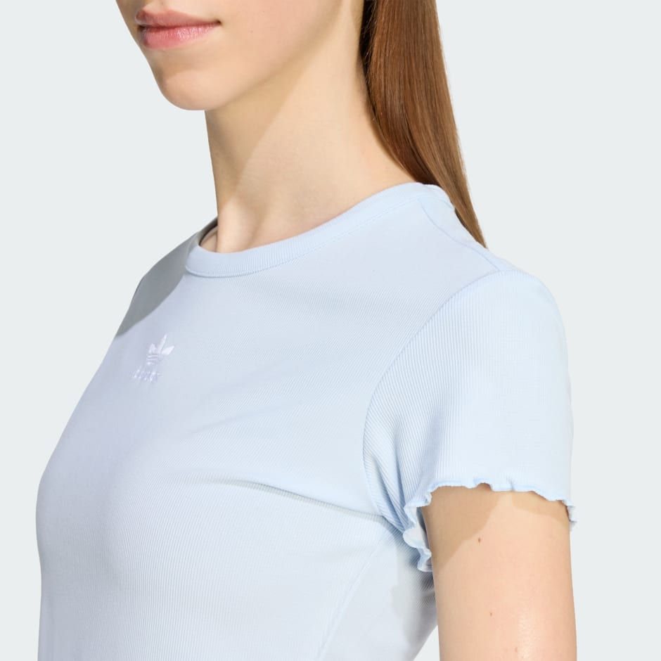 الصورة المصغرة: Women's Clothing ESSENTIALS SCALLOPED EDGE BABY TEE