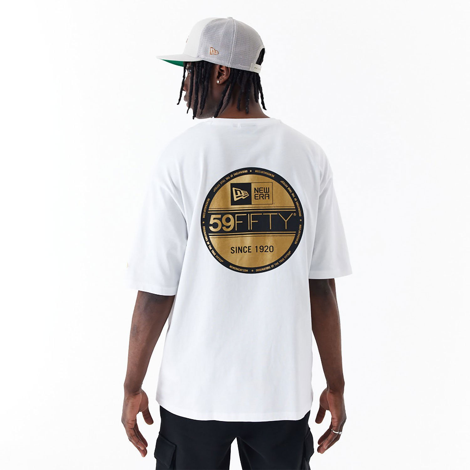 New Era Sticker White Oversized T-Shirt T-SHIRTS
