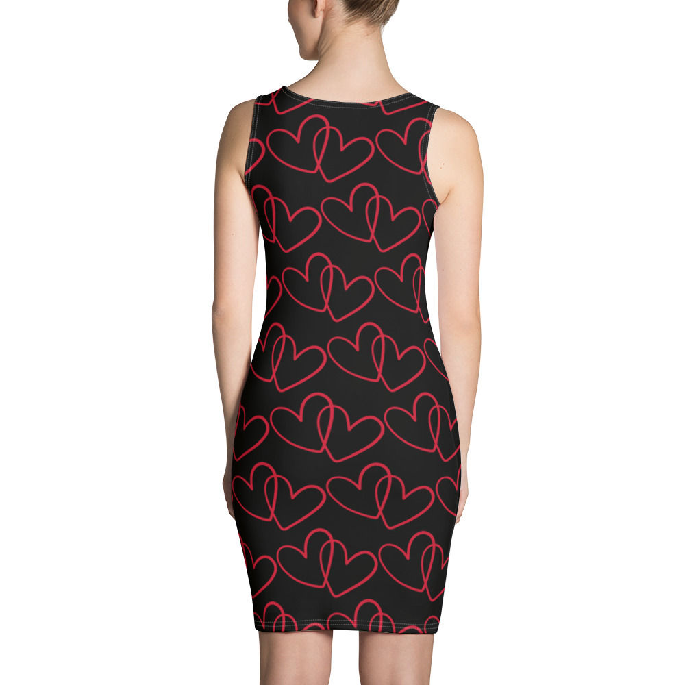 Black and red heart dress