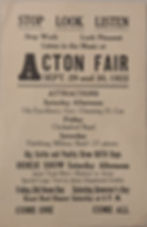 Handbill for Acton Fair