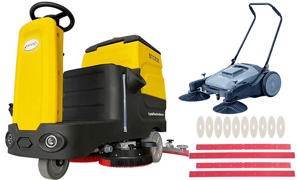 Thumbnail: Happy Combo A: BTCR26 Floor Scrubber + Floor Sweeper + 6 Mo Accessories