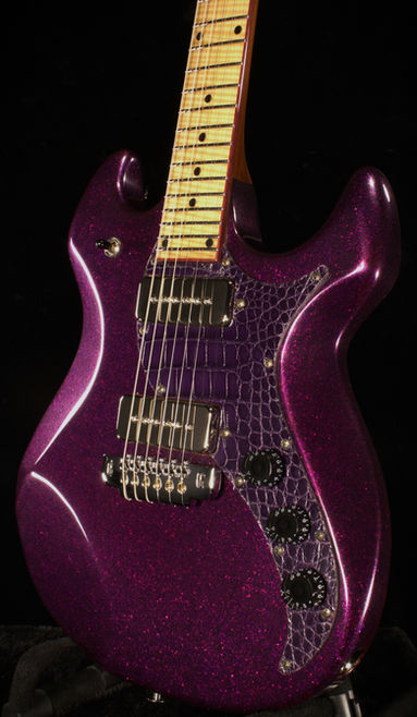 EA 24 Purple Sparkle Guitar front angle