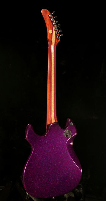 EA 24 Purple Sparkle Guitar full Back body neck is Paduak with reclaimed mahogany purple heart