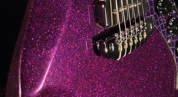 EA 24 Purple Sparkle Guitar withgotoh wrap around bridge