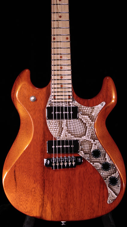 EA 24 Translucent fire orange guitar front of with ambrosia maple wenge & graphtech ratio locking tuning keys only