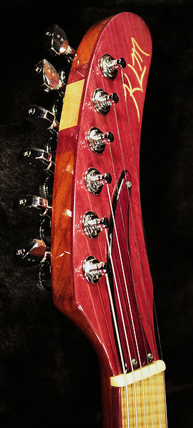 EA 24 Purple Sparkle Guitar headstock front purple heart with Paduak reclaimed mahogany & graphtec ratio tunning keys