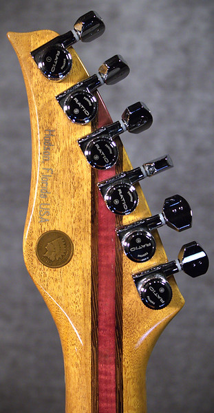 Head Stock back Honduran mahogany Purple heart & Wenge laminate graphtech locking tuners and coin inlay