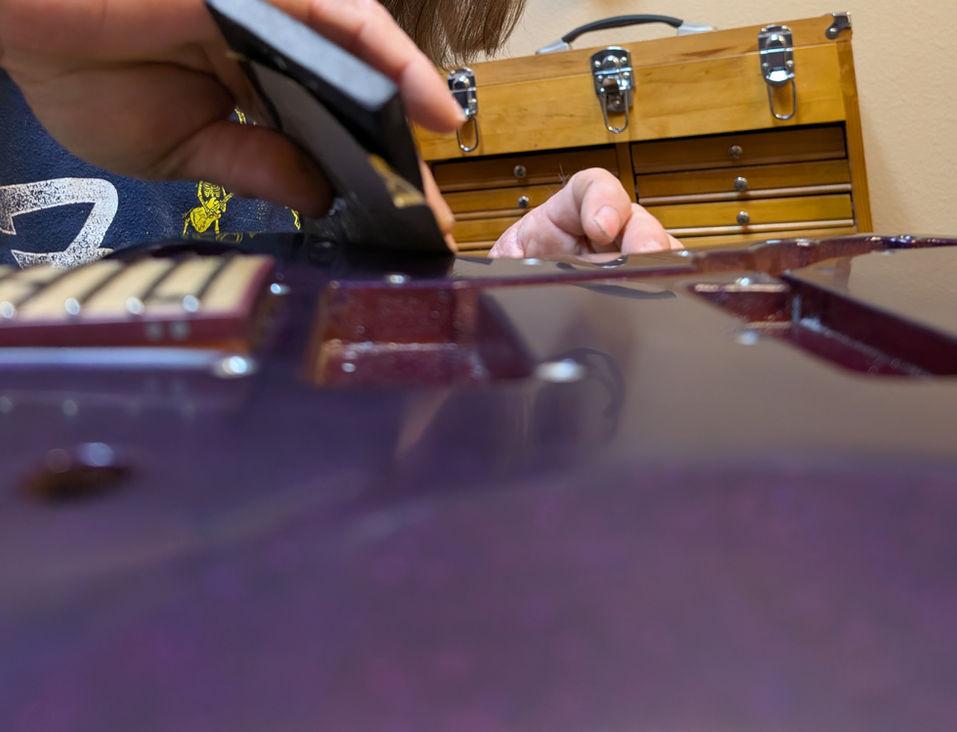 Flat sanding before buffing