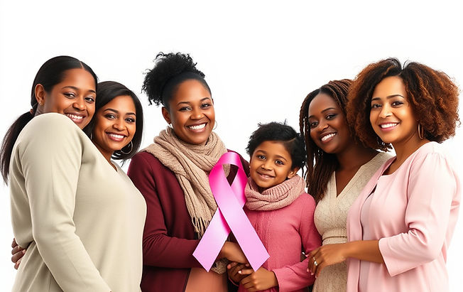 Diverse group of women celebration breast cancer awareness month