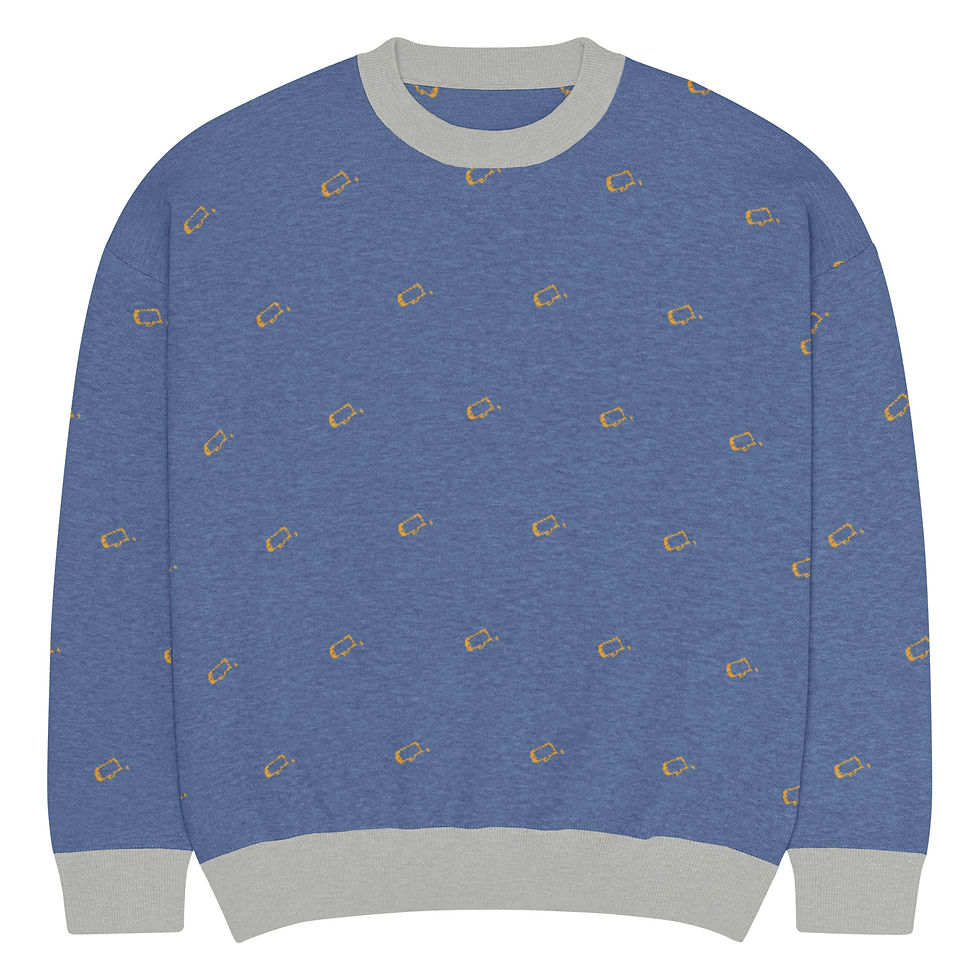 Thumbnail: Relaxed fit knitted crew neck sweater_Orange logos