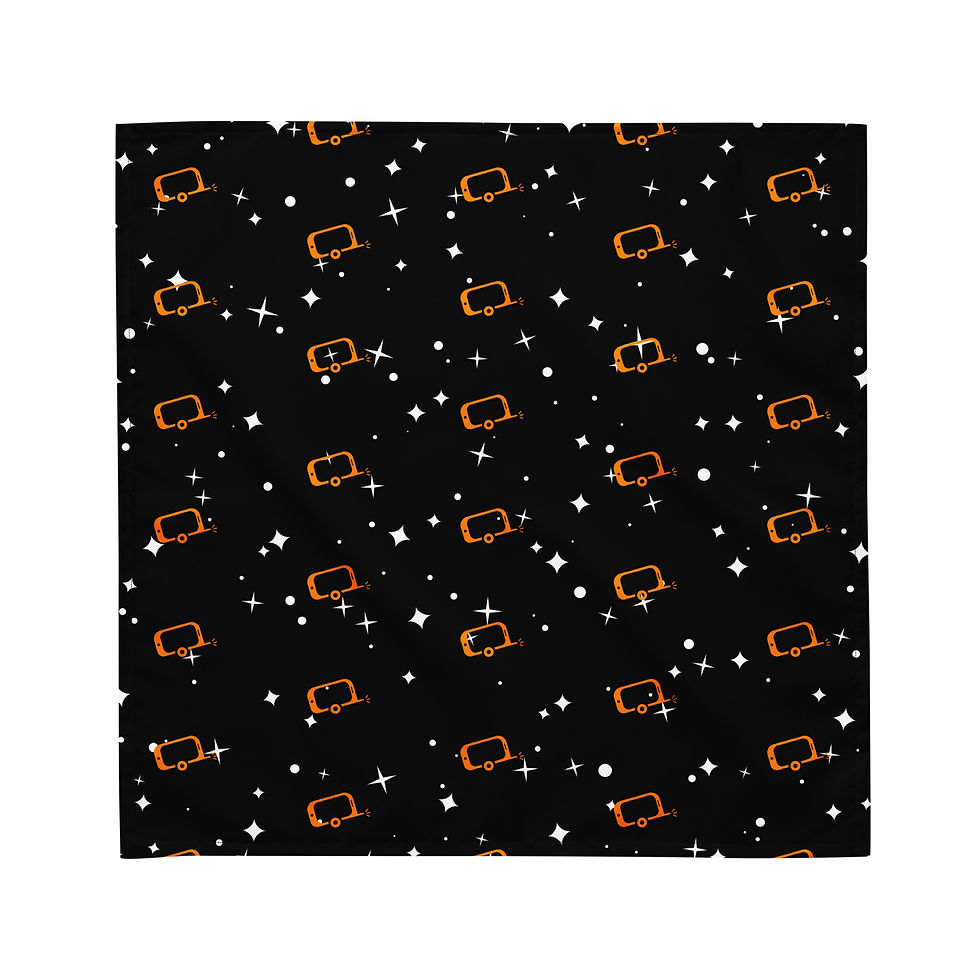 Thumbnail: All-over print bandana_Orange on star background