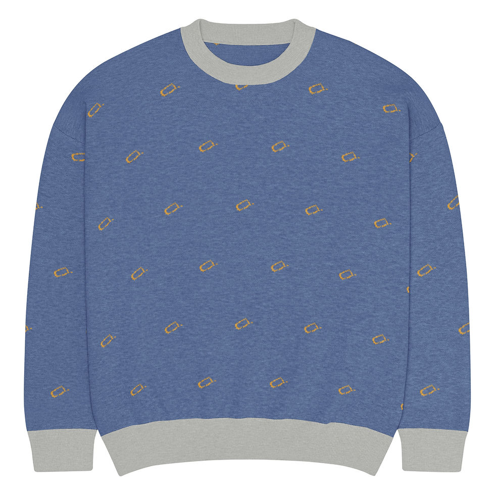 Thumbnail: Relaxed fit knitted crew neck sweater_Orange logos